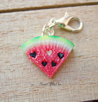 Watermelon Heart Seeds Charm - Necklace/Charm - MTO
